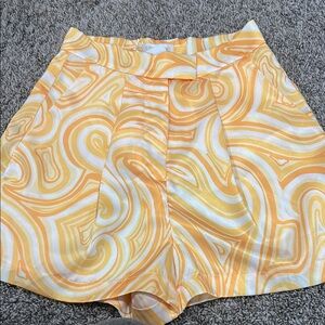 Ronny Kobo Collection High Waist Orange and White Shorts